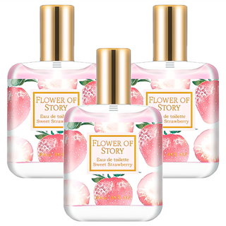 小麥購物 花之物語香水 S107, 3瓶, 141g, 30ml, 初戀草莓