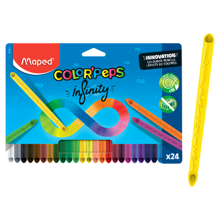 Maped 不沾手免削色鉛筆 1組 24色, 兒童繪畫專用, 安全無毒, 創意美術用品