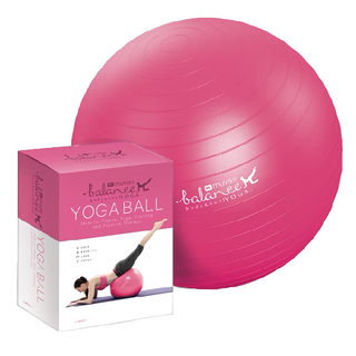 muva 瑜珈健身防爆抗力球, 貼心立體防滑線條設計, 輕巧便攜, 最大直徑65cm, 粉色