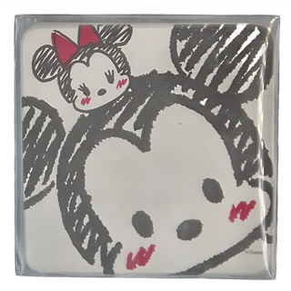 收納王妃 TSUM 硬式珪藻土杯墊, 米奇米妮 白色, 2個