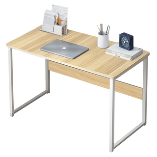 AOTTO 創意傢俱 簡約實用鋼架電腦桌, 木紋色