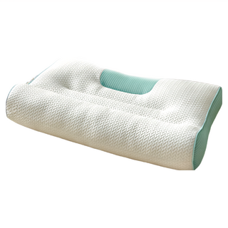 HONDONI 日式反牽引枕 記憶護頸紓壓側睡止鼾 4D透氣網格 獨立頸椎棒, 74 x 48cm, 浮萍綠, 1個