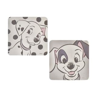 收納王妃 迪士尼珪藻土杯墊 方 2入, 白色 + 黑色, 1組