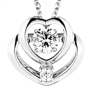 Crossfor Dancing Stone系列 日本進口主鑽 純銀懸浮閃動項鍊 C5款, C5款, 愛的宣言, 主鑽:0.4cm