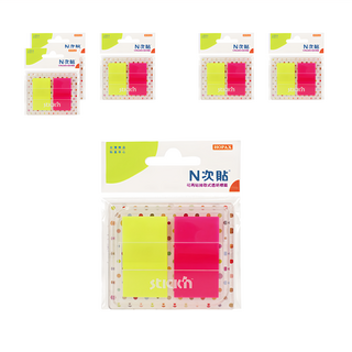 N次貼 透明標籤 抽取式 66033 螢光2色, 120張, 6包