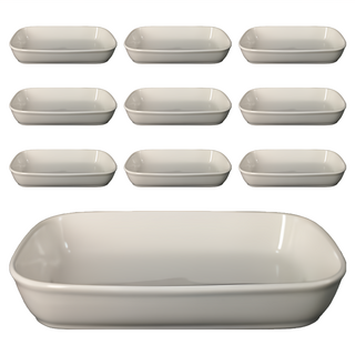 TATUNG 大同磁器 長方點心盤10入組, 1組, 陶瓷 白色