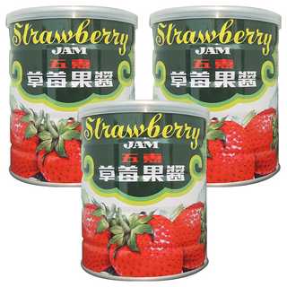 五惠 草莓果醬 早餐吐司/麵包抹醬, 900g, 3罐