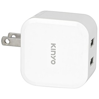 Kinyo 5V2.4A 雙孔USB充電器, CUH-216, 1個