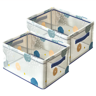 Mass 生活好物 卡通鋼架折疊收納箱 防水防潮加固耐用, 特大號(40 x 30 x 25cm), 七裏香, 2個