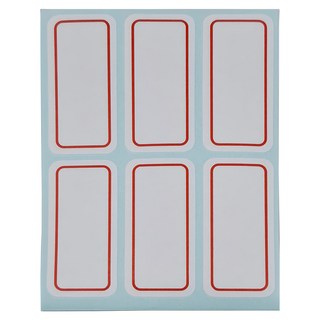 華麗牌 可再貼標籤 24 x 52mm, 紅框, 1200張, 1200張