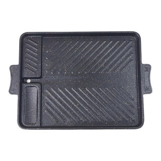 OMAX 歐妹思 韓式麥飯石卡式爐不沾烤盤, 33cm, 1個