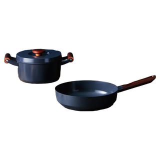 IRIS OHYAMA 愛麗思歐雅瑪 露歐頓IH不沾鍋具 3件組 LUO-SE3*, 深灰色, 深煎鍋 + 無加水雙耳湯鍋 + 湯鍋鍋蓋, 1組