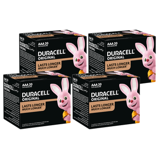 DURACELL 金頂 經典鹼性電池 4號AAA, 20個裝, 4盒