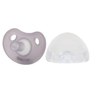 MOTHER-K 全矽膠安撫奶嘴 附收納盒 柔軟食品級LSR液態矽膠, 0歲以上, 漾紫, 1個