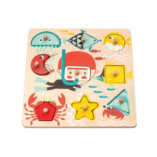 tender leaf 益智拼圖, 海底世界, 1組, 9片