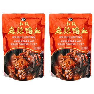 和秋 麻辣鴨血, 純正漢方中藥材熬煮，湯頭香辣而不嗆，加熱即可食，100%純鴨血，SGS檢驗合格, 450g, 2包