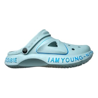 踩屎感潮流兩用厚底涼拖鞋 乙烯/醋酸乙烯酯 (EVA)材質 藍色 38-39碼