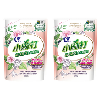 毛寶 小蘇打晶球洗衣液體皂 補充包 野玫瑰與黑醋栗香氛, 1.8kg, 2包