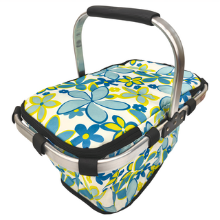 TREEWalker 折疊手提保溫野餐籃 鋁箔 雙向拉鍊設計, 多色 - 款式隨機, 1個