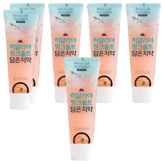 LG 生活健康 喜馬拉雅粉晶鹽 牙膏 冰澈薄荷口味, 100g, 6條