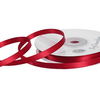 GILGRI 6mm 薄款緞面禮物包裝緞帶, 18m, 1個, 51深紅色