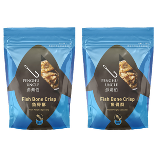 澎湖伯 魚骨酥 原味, 澎湖必買伴手禮, 魚骨裹上麥芽糖撒上芝麻, 又甜又脆, 100g, 2包