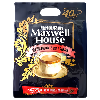 麥斯威爾 香醇原味3合1咖啡, 14g, 40條, 1袋