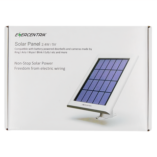 EMERCENTRIK 太陽能板 2.4W/5V, 適用於Ring、Arlo、Wyze、Blink、Eufy 等品牌電池供電門鈴和攝像機, 白色, 1台