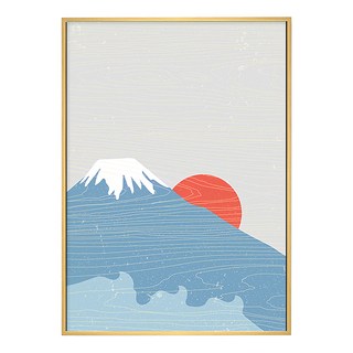 日出的富士山藝術畫, 70 x 50cm, 木框