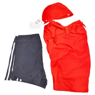 Summer love 夏之戀 大女長版二件式泳裝 紅色 2L