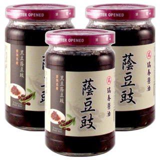 瑞春醬油 蔭豆豉, 陶甕天然發酵, 純正黑豆豉, 甘醇滋味, 350g, 3罐