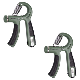 LEADER X Mellow Morandi 可調節智能計數握力器 50~60kg 綠色, 16 x 11cm, 2個