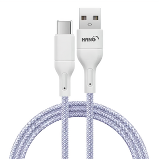 HANG 編織快充線 USB to TypeC R18, 1m, 紫色, 快速充電, 適用多種設備, 1個