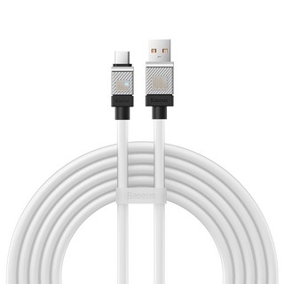 Baseus 倍思 酷玩系列 USB-Type-C 100W 快充傳輸線, 白色, 2m, 1條