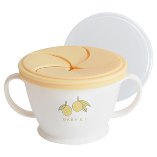 BABY&I 防漏零食杯 防滑 密封力強 重量輕, 芥末黃色, 1個