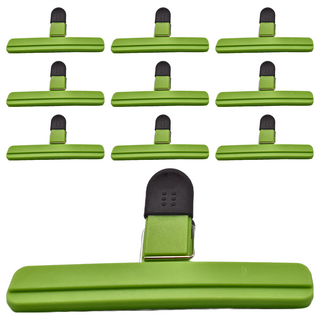 葉子小舖 食物封口夾 ABS+TPR+不鏽鋼, 綠色, 1組