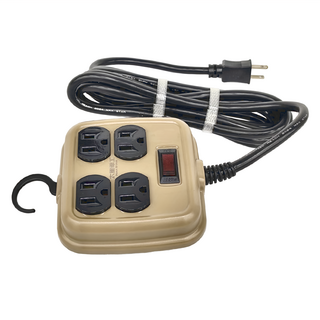 MAX STAR 太星電工 一開四插工業風延長線 安全開關 電源管理, 2.7m, 沙棕色, 1條