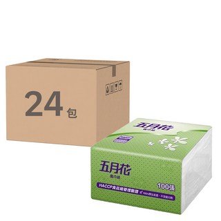 五月花 13吋餐巾紙, White, 24包, 100張