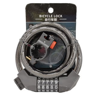 Neon 台灣霓虹 五位密碼鋼纜鎖自行車鎖機車鎖, 加粗鋼纜12mm, 附鎖架, C0513, 1個