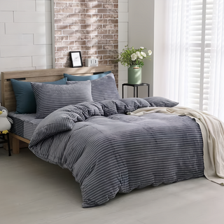 伊舒爾 法蘭絨床包枕套組 100%聚酯纖維, 床包152 x 188cm + 枕套45 x 75cm 2個, 5尺 雙人, 艾沙尼亞