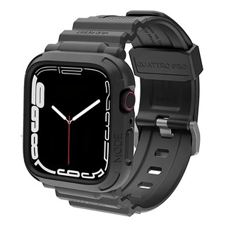 elkson Quattro Pro柔韌透氣耐磨TPU一體成形軍規錶帶 Apple Watch 9/8/7/6/5/4/SE, 神秘黑, 1條