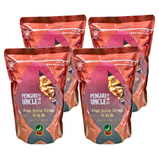 澎湖伯 魚骨酥 爽辣又酥脆 海味零食, 100g, 4包