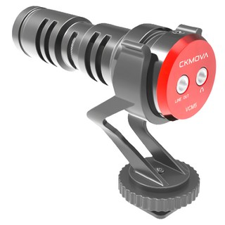 CKMOVA 心型電容式相機麥克風 VCM5，含防震架、防風毛套、3.5mm TRRS轉接線, 1個