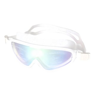 ButterFly Fish 蝴蝶魚 成人大框防霧泳鏡 超大鏡片 2.5cm超大矽膠鏡裙, 15.5 x 5.5cm, 白色, 1個