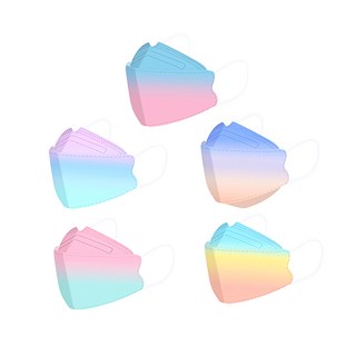 TAILI 太力 KF94立體霓彩成人款口罩 8.2*20.5cm, 5色漸層款, 50片, 1組