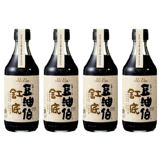 豆油伯 缸底釀造醬油，台灣契作原豆，完整原豆釀造，無麩質，不含碘，300ml, 4瓶