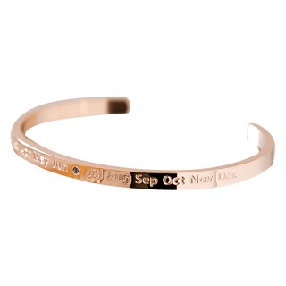 RADIANT STAR 璀璨之星 光陰的記憶簡約月份英文C形手鐲 鈦鋼 KTL647