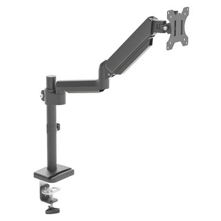 Ermutek 二木科技 旗艦版鋁合金立柱式桌上型氣壓式電腦螢幕支架, 適用於17-32吋螢幕, 360度螢幕旋轉, 黑色, 1個
