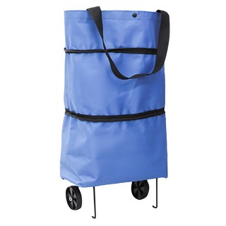 可折疊帶輪購物袋, 顏色隨機, 1個