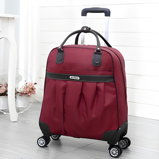 Well Life 悅生活 GoTrip 微旅行 法國時尚抓皺款拉桿行李袋 20吋 2kg, 43 x 22 x 48cm, 玫紅色